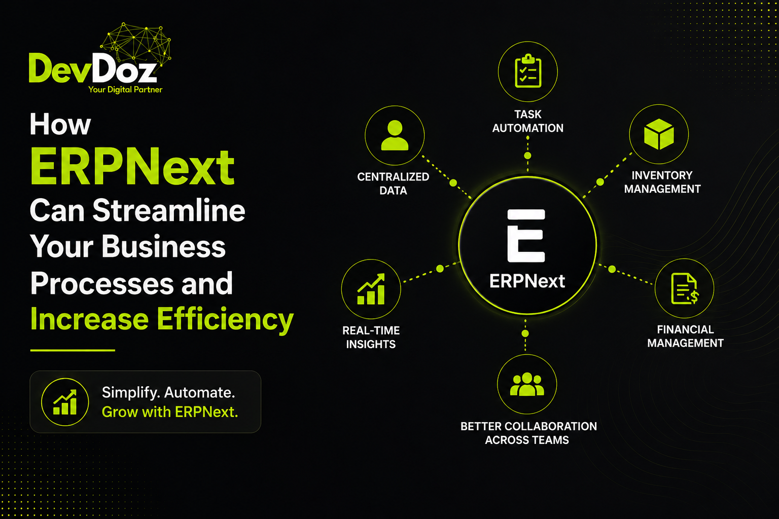 Comprehensive guide on streamlining enterprise workflows and increasing business efficiency using ERPNext — DevDoz Strategy