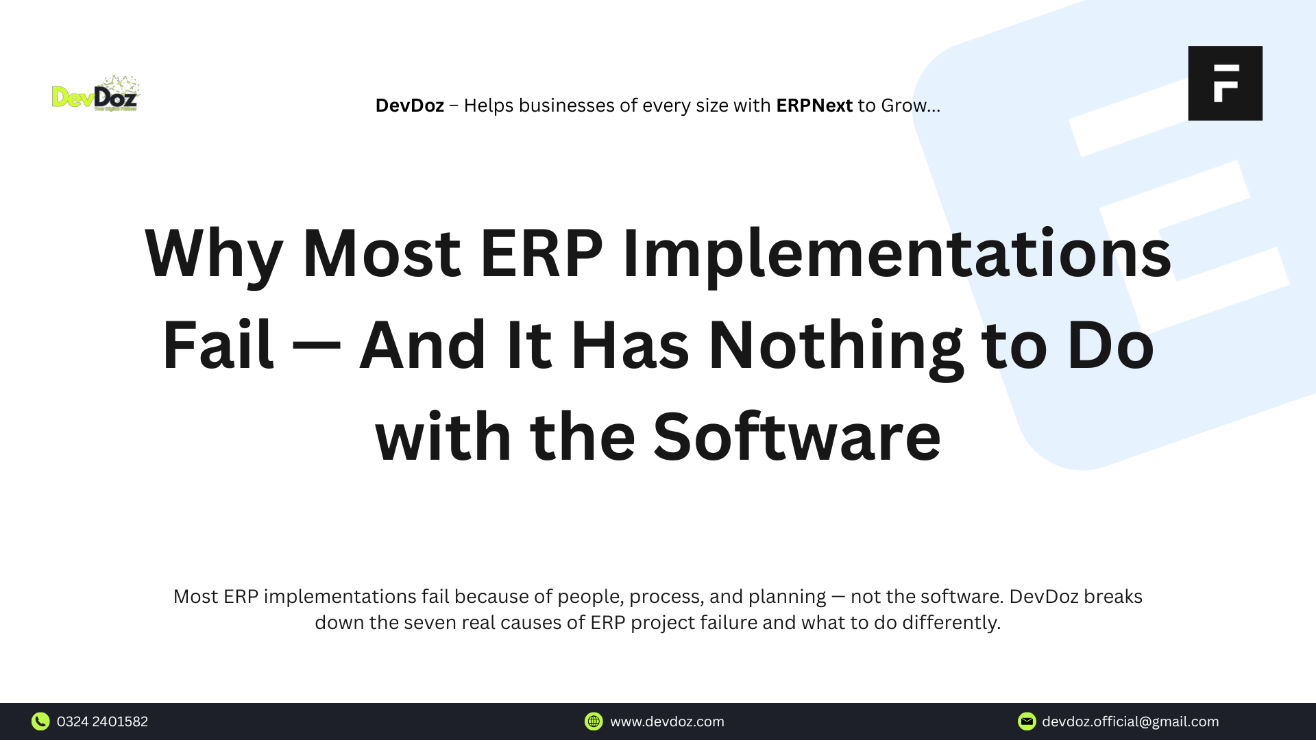 Why most ERP implementations fail — a practical breakdown by DevDoz